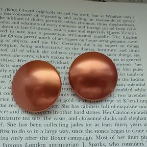 Copper Button Earrings